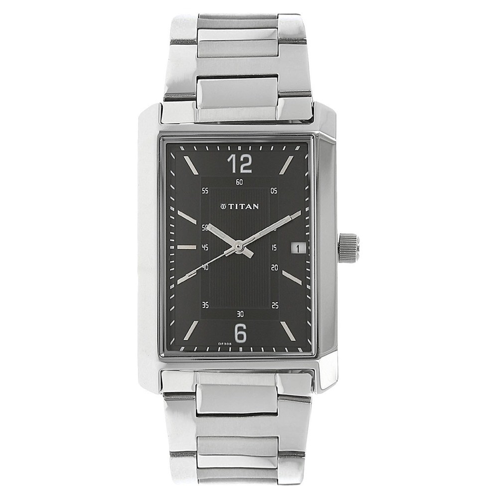 Titan 'Neo' Quartz Metal and Brass Automatic Watch, Color:Silver-Toned For Men 1697SM02