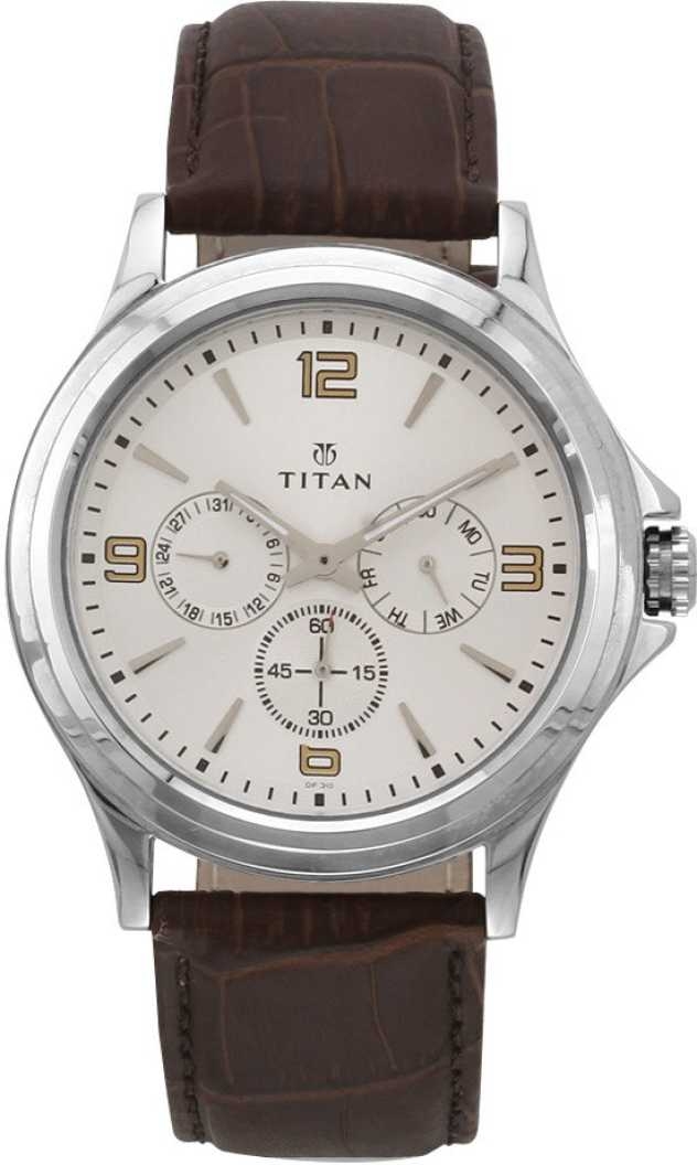 Titan Contemporary Chronograph/Multi Function Work Wear,Quartz,Analog, Water Resistant Wrist Watch For Men 1698SL01