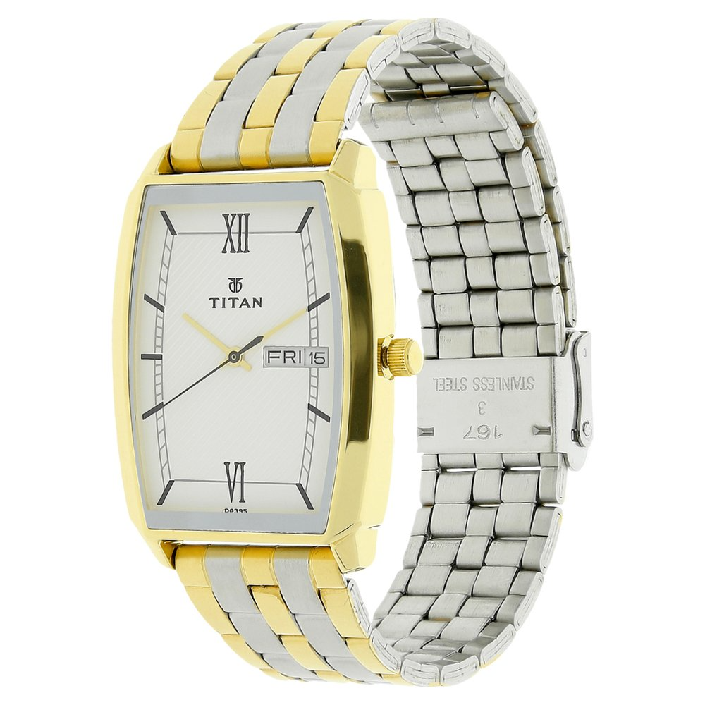 Titan Analog White Dial Men's Watch - NL1737BM01