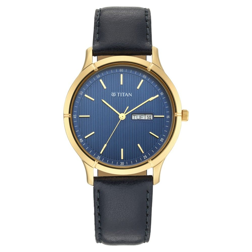 Titan Blue Leather Analog Men's Watch 1775YL02