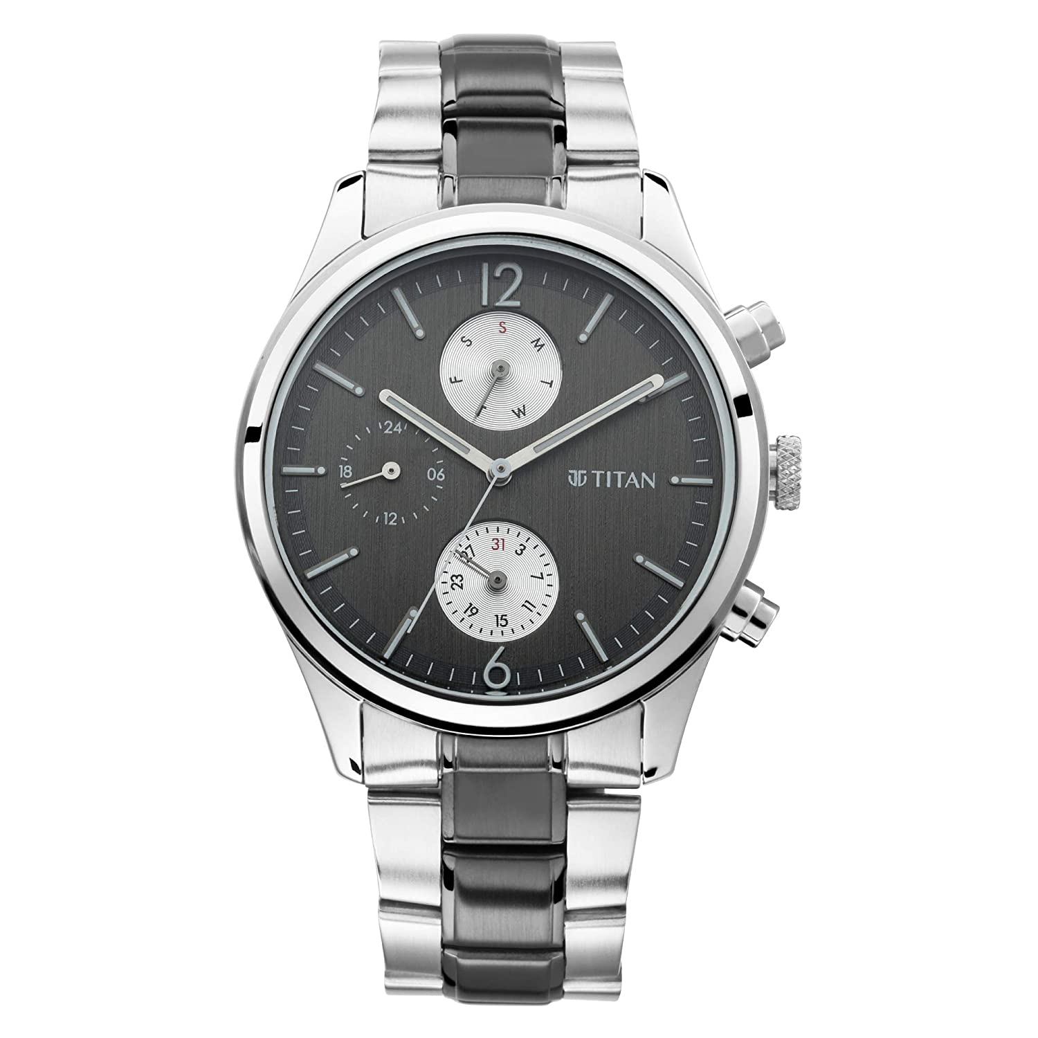 Titan Neo Analog Grey Dial Men's Watch - 1805KM02