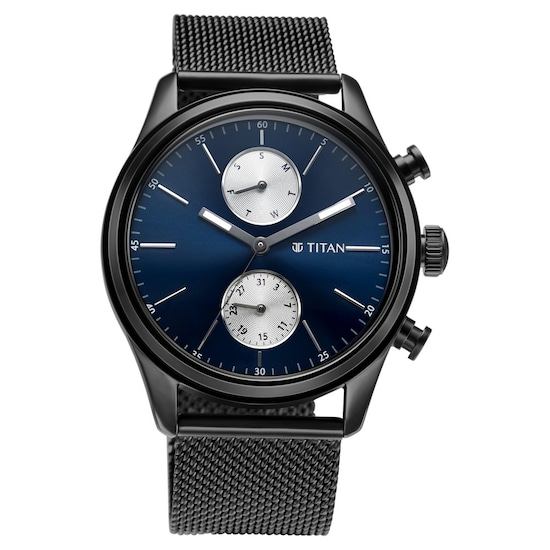 Titan Elmnt Midnight Blue Dial Stainless Steel Strap Watch 1805NM03
