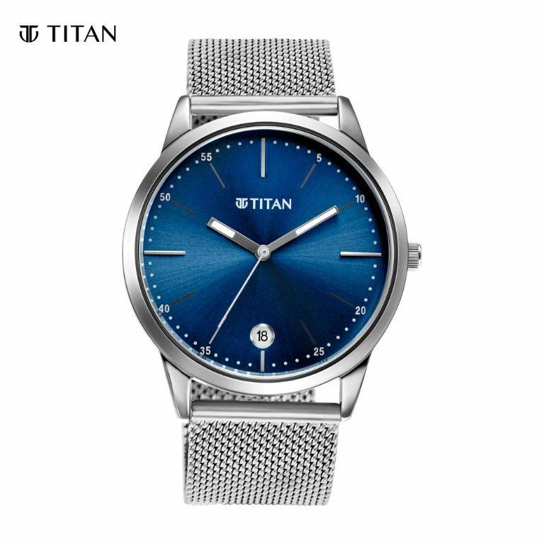 Titan Elmnt Men's Watch Midnight Blue Dial Stainless Steel Strap (1806SM04)