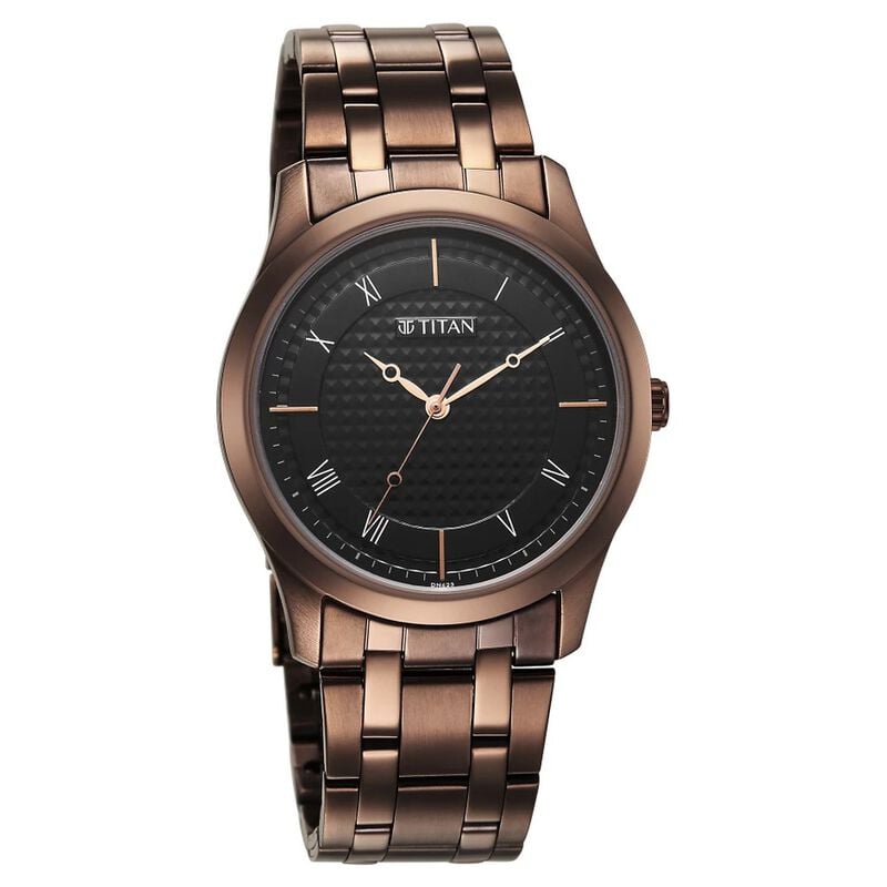 Titan 1823QM01 - Karishma Black Dial Watch for Men