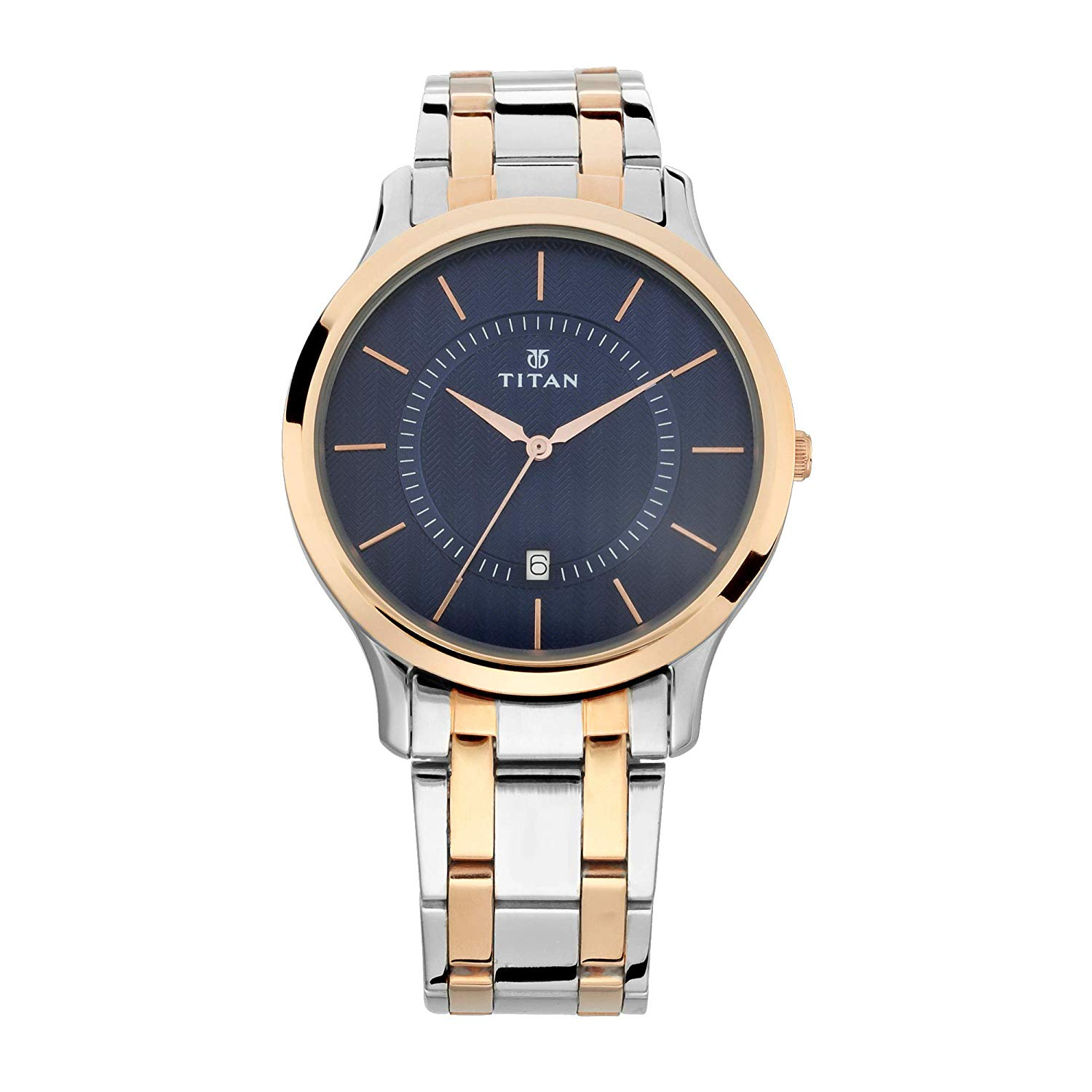 Titan Blue Dial Analog Watch for Men with Date Function 1825KM01