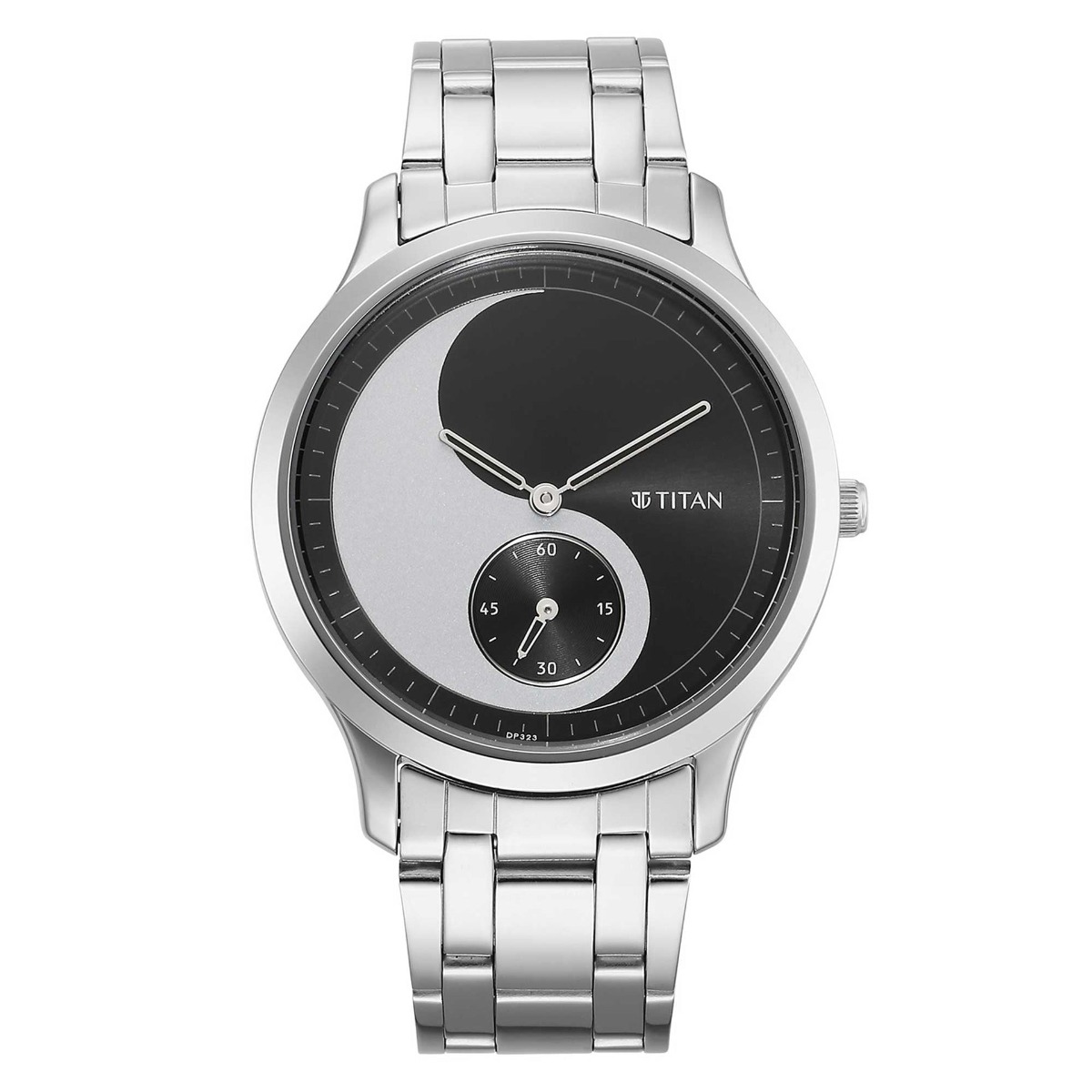 Titan 1825SM02 - Yin & Yang Black Dial Analog Stainless steel Strap Watch for Men