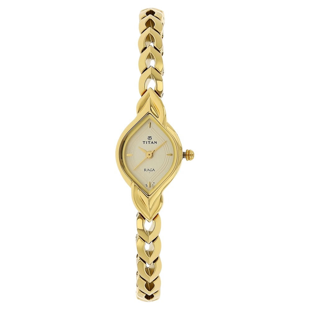 Titan Raga Champagne Dial Metal Strap Watch 2252YM02