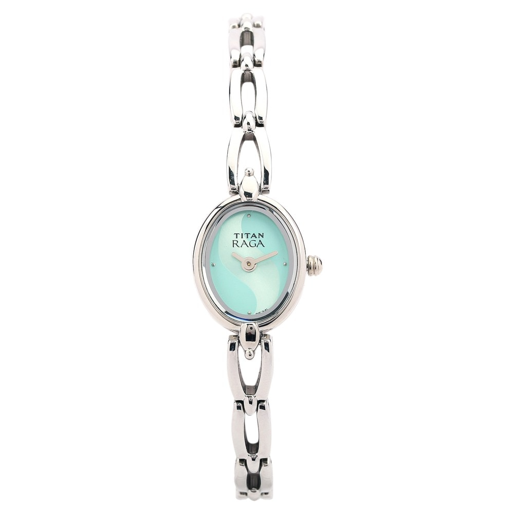 Titan Raga Blue Dial Silver Metal Strap Watch 2253SM01