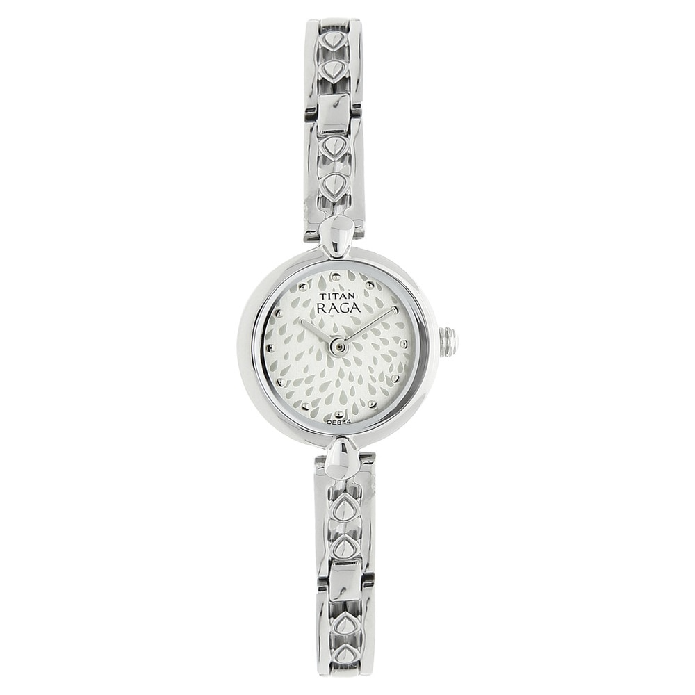 Titan Silver Dial Silver Stainless Steel Strap Analog Watch For Women - (2444Sm05)