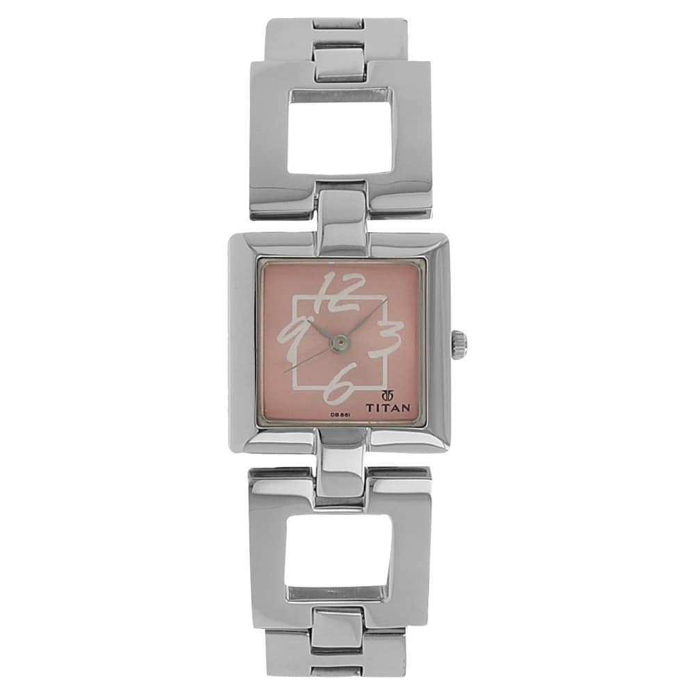 Titan Purple Dial Purple Leather Strap Watch 2484SL03