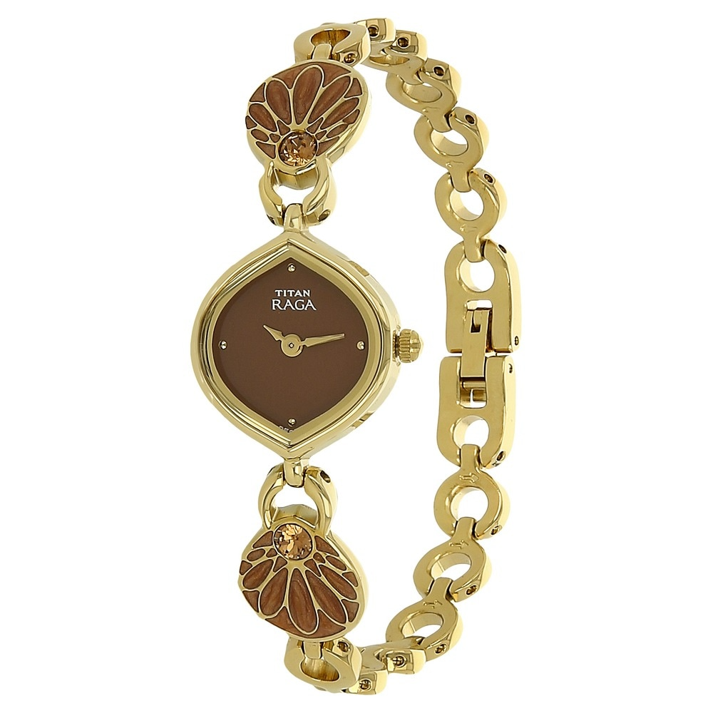 Titan Raga Brown Dial Metal Strap Watch 2497YM04