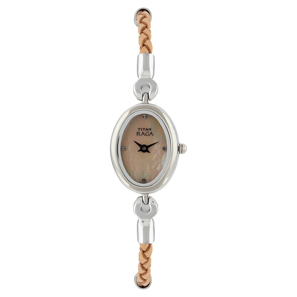 Titan Raga Off White Dial Silver Metal Strap Watch - 2511SD01