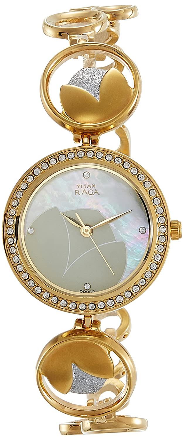 Titan Raga Garden of Eden Mother of Pearl Metal Strap Watch - 2539BM01