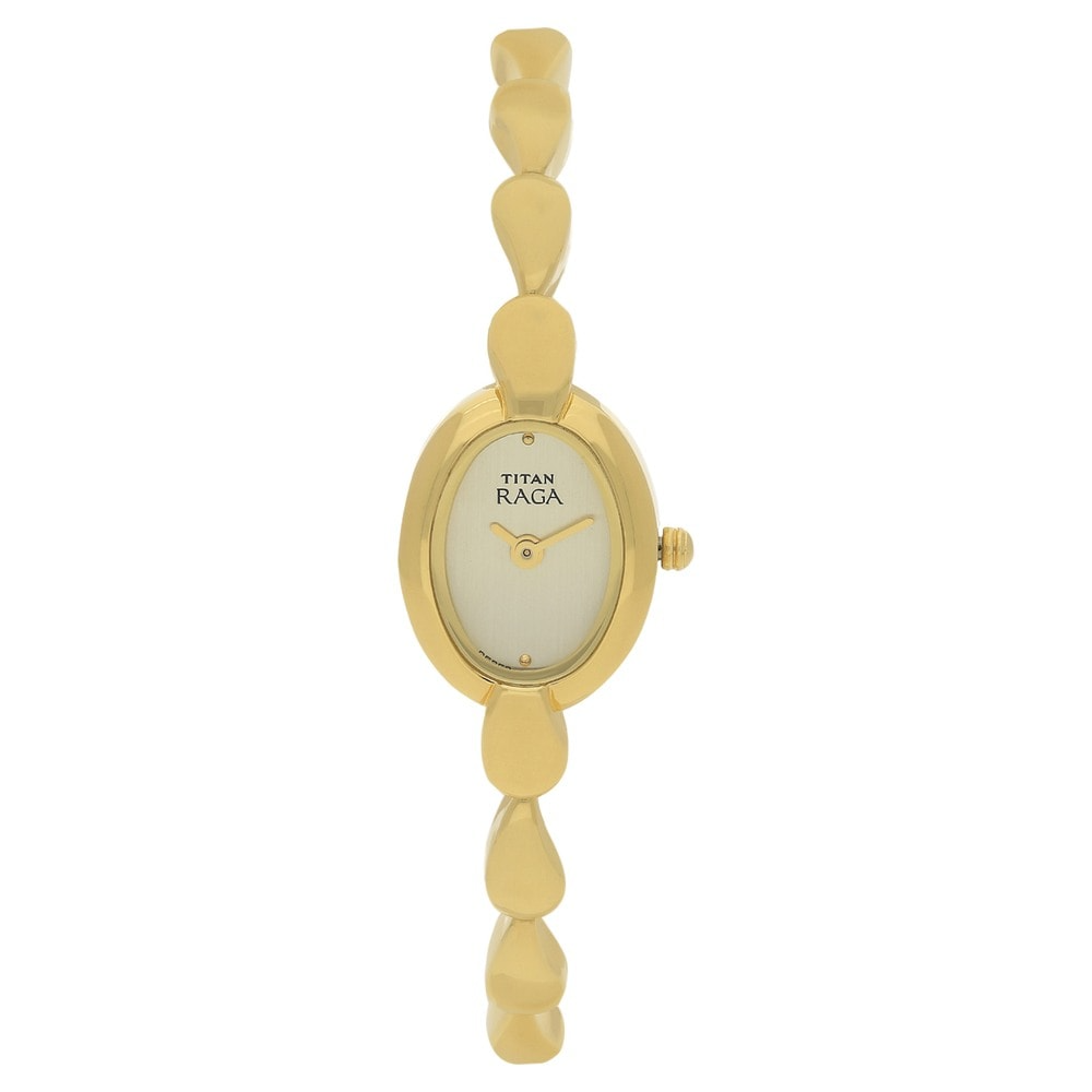 Titan Raga Champagne Dial Metal Strap Watch - 2544YM01
