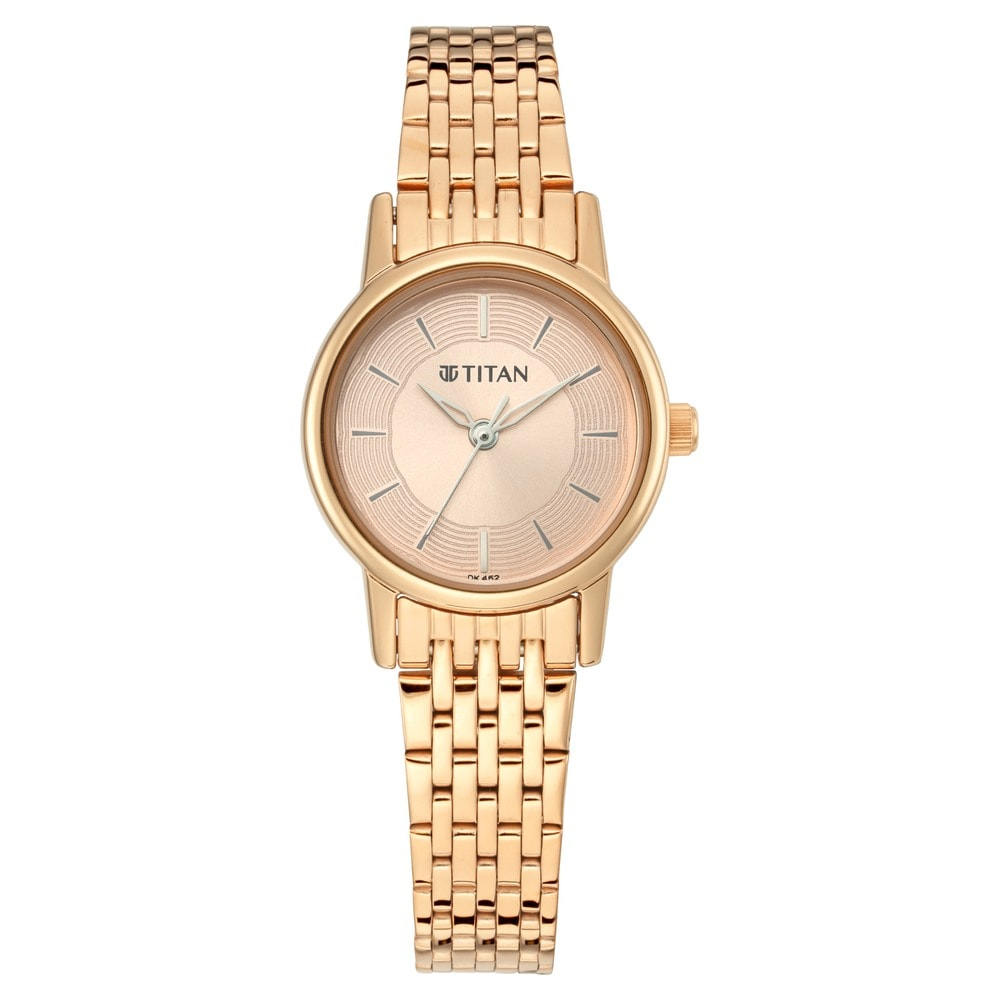Titan Rose Gold Dial Analog Watch - 2593WM02