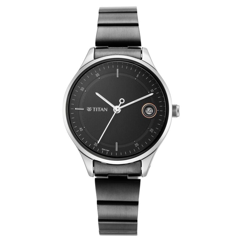 Titan 2649KM01 - Workwear Silver Dial Women Watch With Stainless Steel Strap
