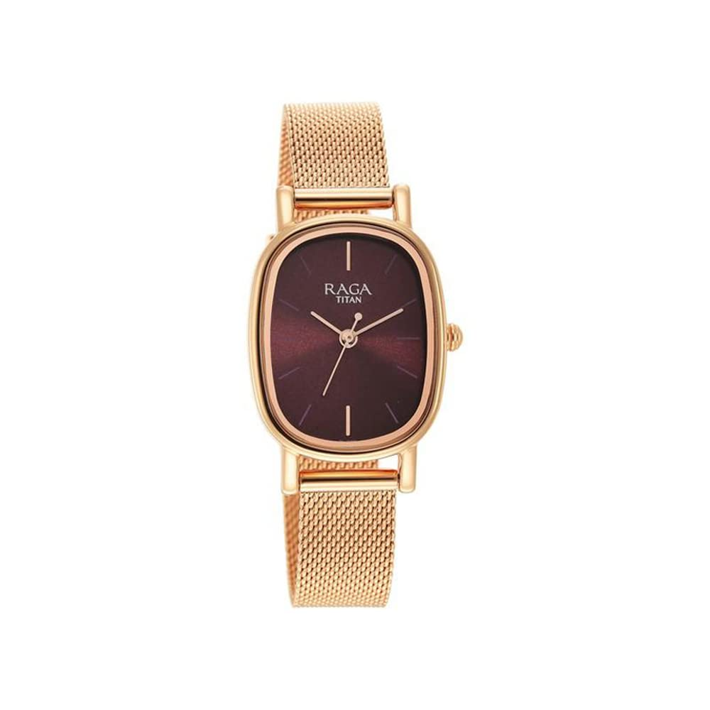 Titan Womens Raga Viva V Phase II Brown Dial Stainless Steel Analog Watch - 2665WM01