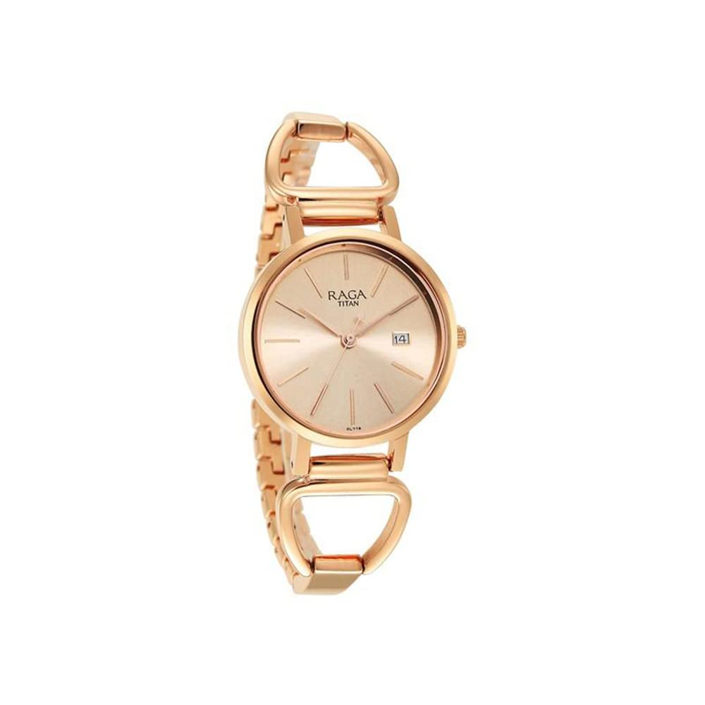 Titan Womens Raga Viva V Phase II Rose Gold Dial Brass Analog Watch - 2669WM01