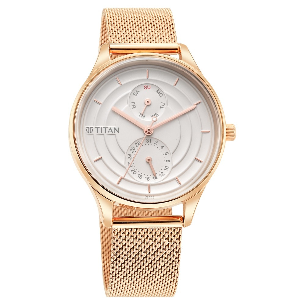 Titan Neo Workdays Silver Dial Stainless Steel Strap Watch - 2670WM07