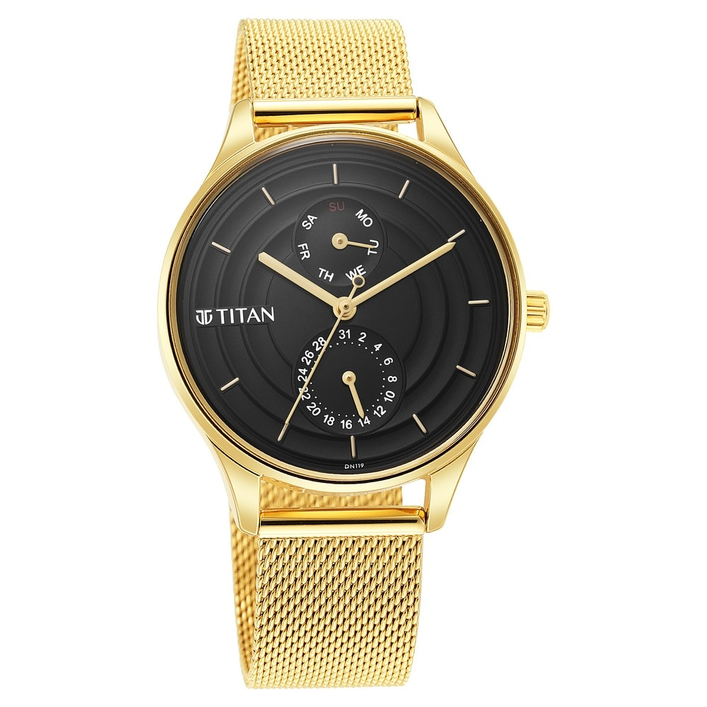 Titan Neo Workdays Black Dial Stainless Steel Strap Watch - 2670YM02
