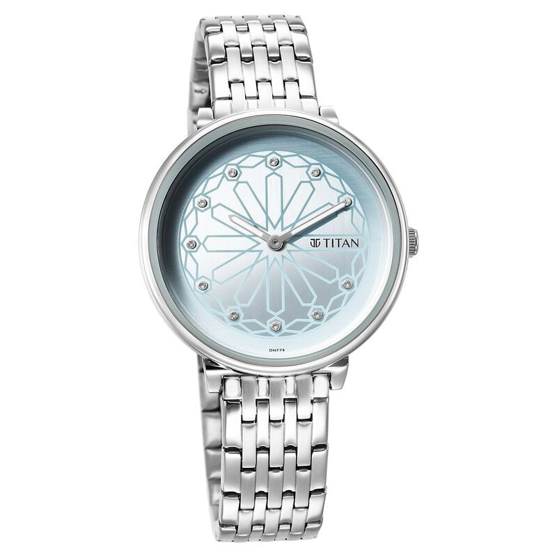 Titan 2673SM03 - Marhaba Sky Blue Dial Analog Stainless Steel Strap watch for Women