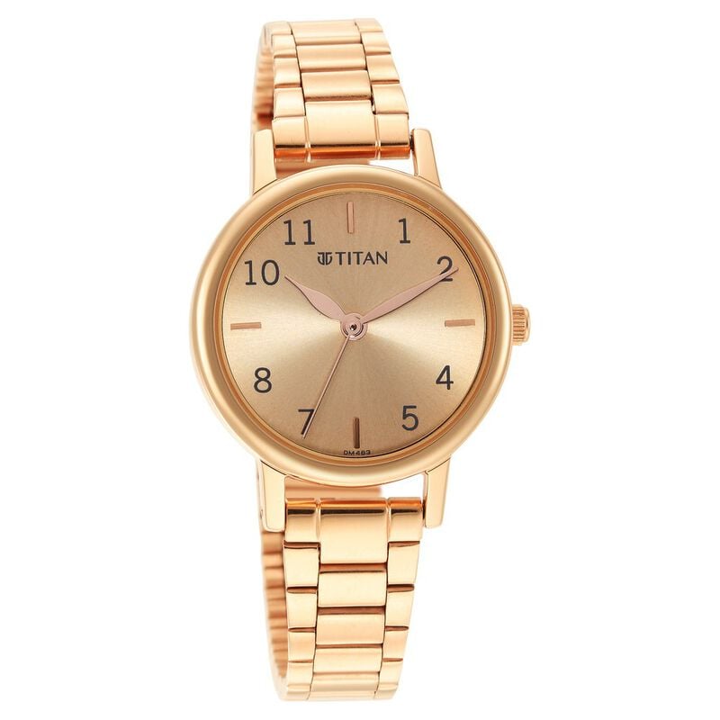 Titan 2678WM01 - Karishma Rose Gold Dial Analog Stainless Steel Strap Watch for Women