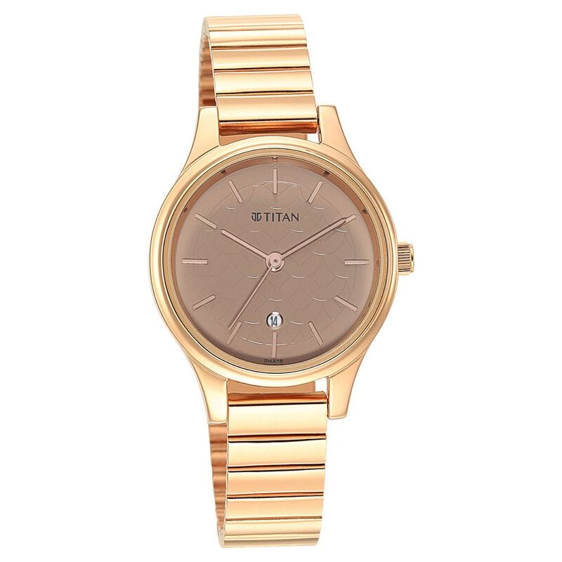 Titan 2679WM01 - Karishma Brown Dial Metal Strap Watch for Women