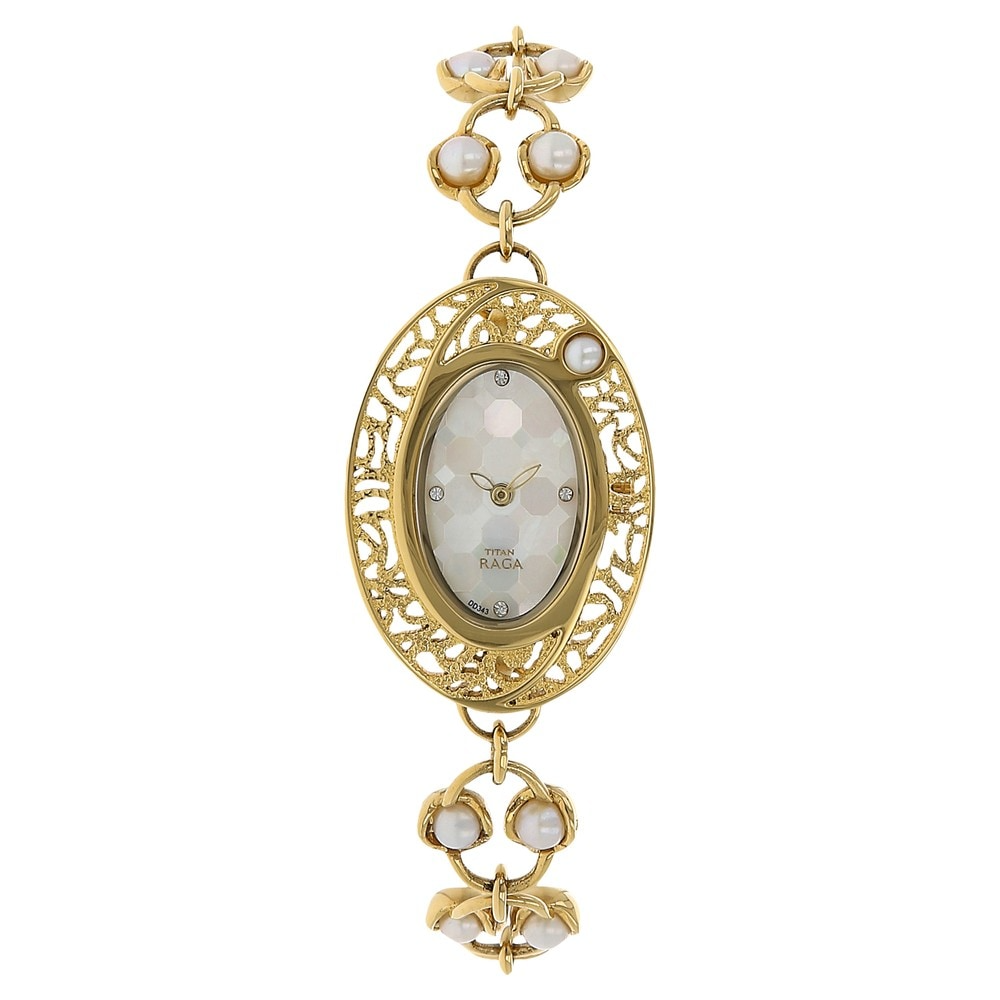 Titan Raga Mother of Pearl Dial Metal Strap Watch 9973YM01