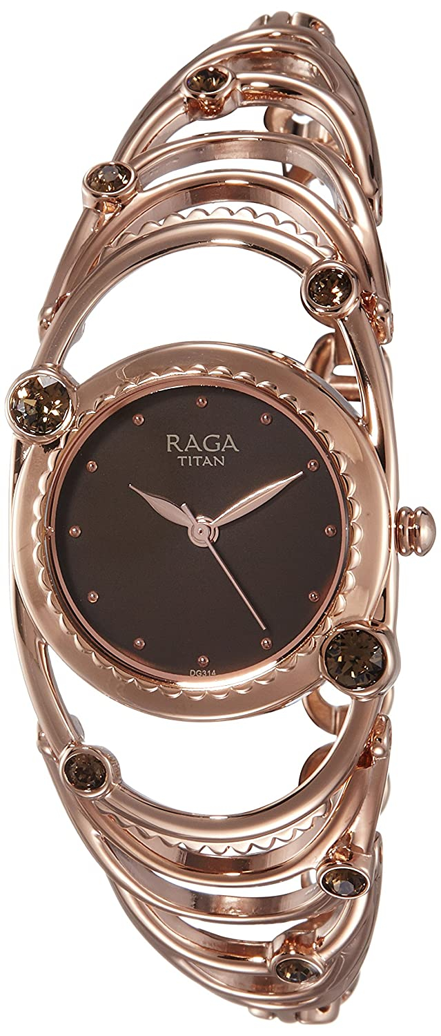 Titan Analog Brown Dial Women's Watch-95049wm01