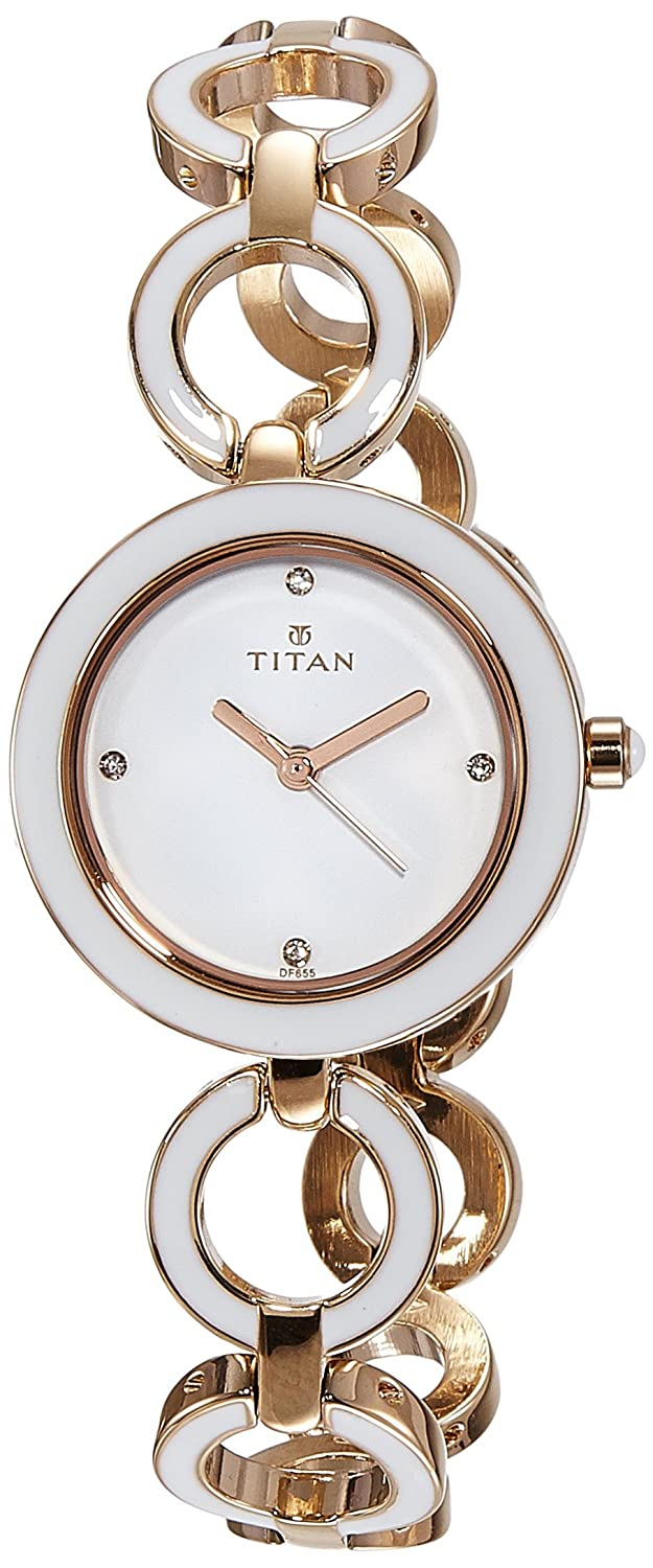 Titan Analog White Dial Women's Watch-95036wm02