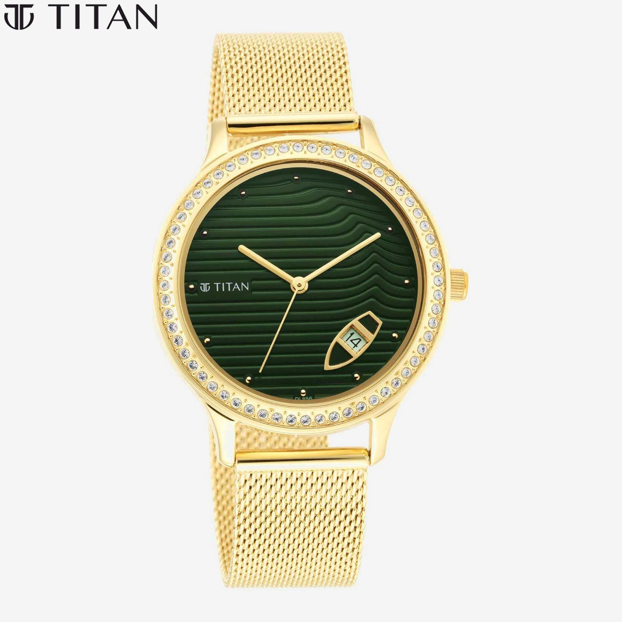 Titan Green Dial Ladies Watch - 2634ym01
