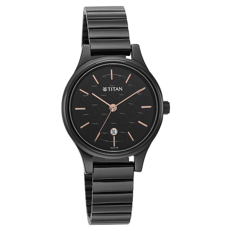 Titan 2679NM01 - Karishma Black Dial Metal Strap Watch for Women