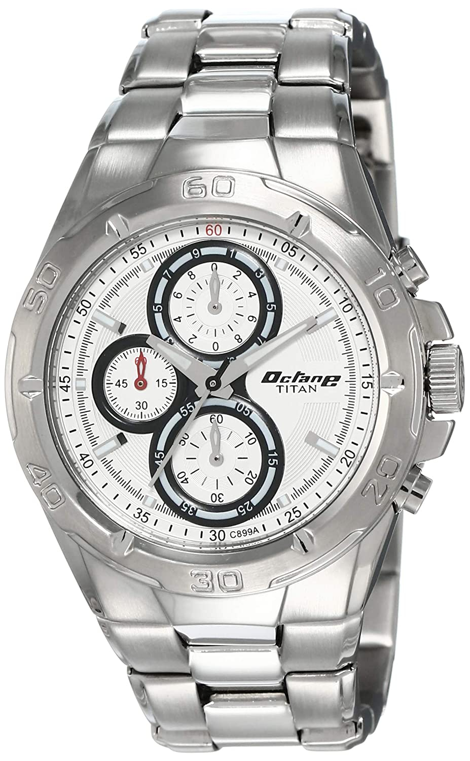 Titan Octane Chronograph White Dial Men's Watch-9308sm01
