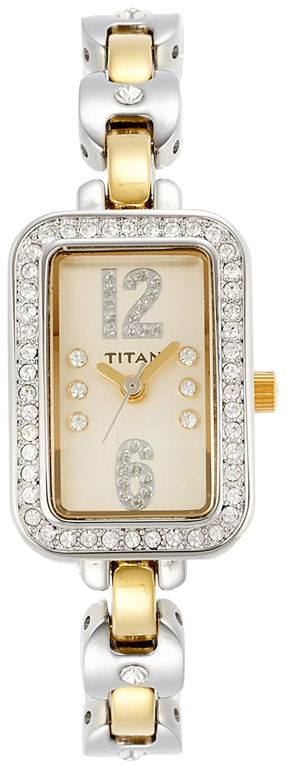 Titan Purple Analog Champagne Dial Women's Watch - 9804bm01
