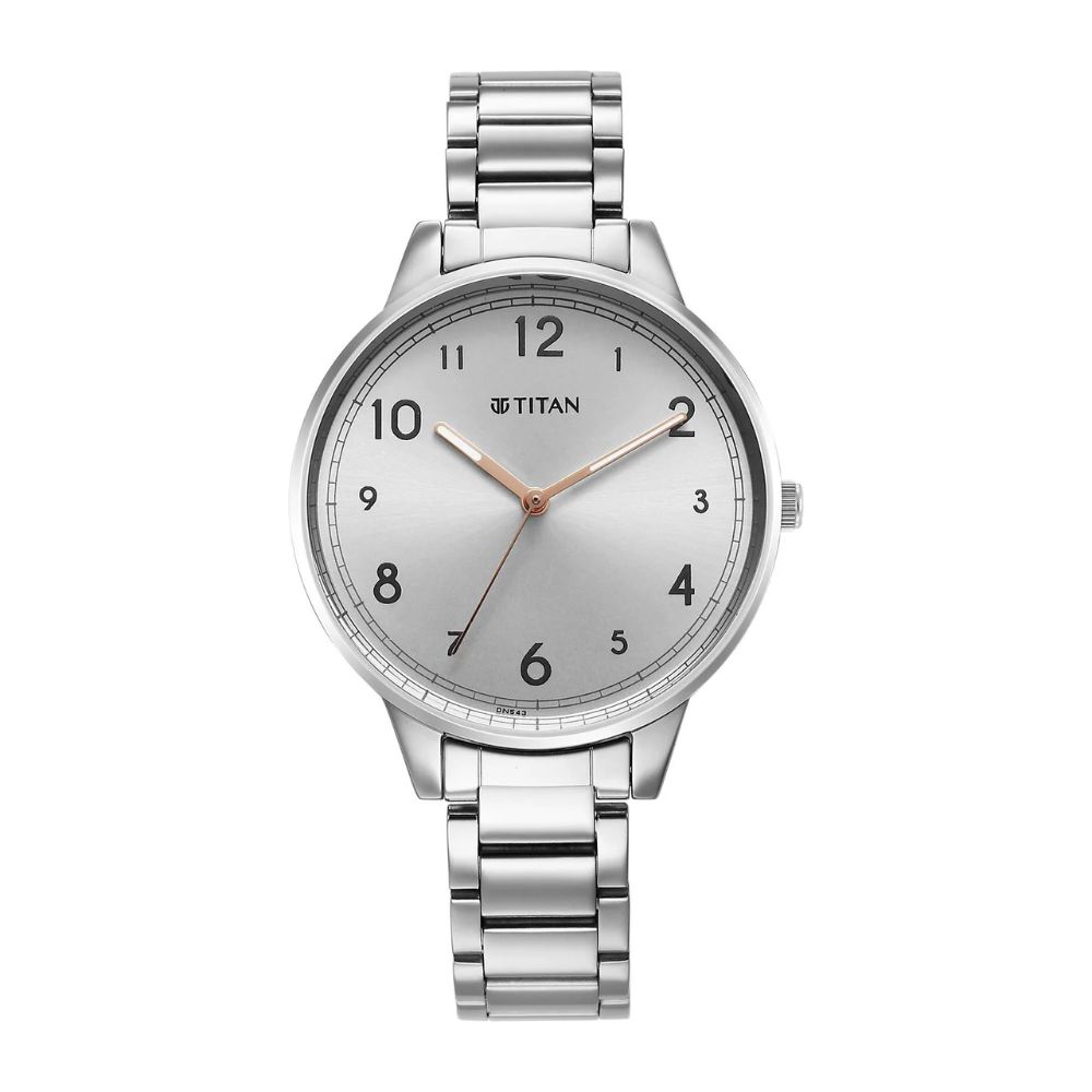 Titan 2648SM07 - Quartz Analog Silver Dial Watch for Women