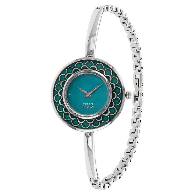 Titan Raga Blue Dial Silver Metal Strap Watch-2530sm01