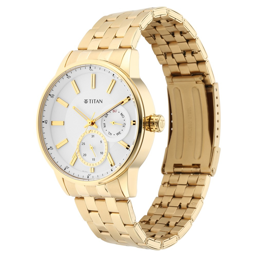 Titan Regalia Opulent 9441ym01 White Dial Analog Watch For Men