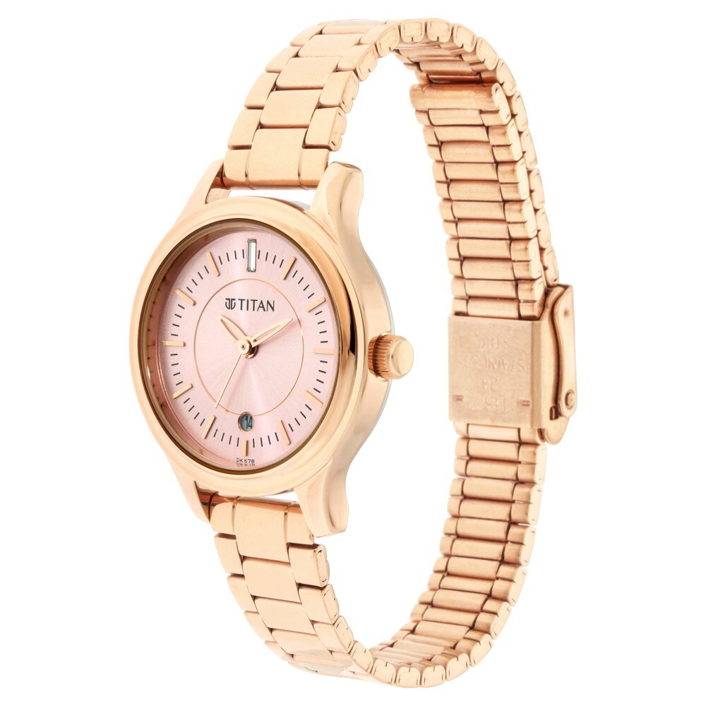 Titan Rose Gold Dial Analog Watch 2638wm01