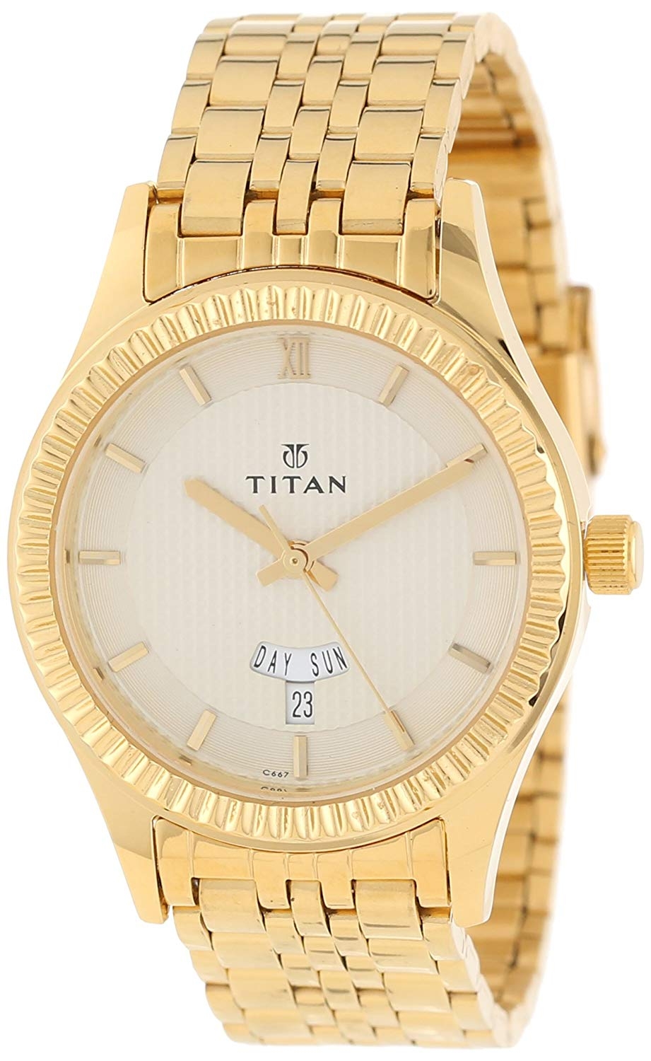 Titan Regalia Analog Beige Dial Watch For Men 1528YM05