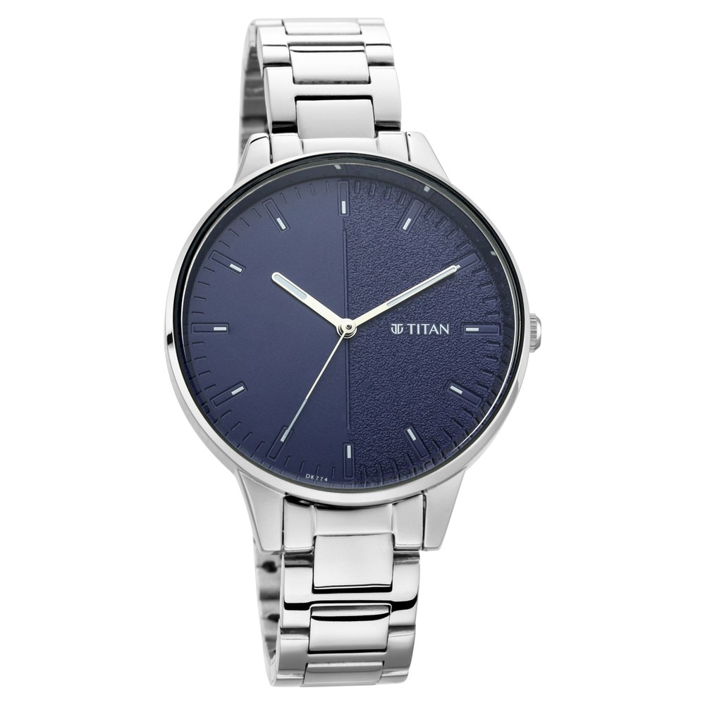 Titan Workwear Watch with Blue Dial Metal Strap - 2648SM01