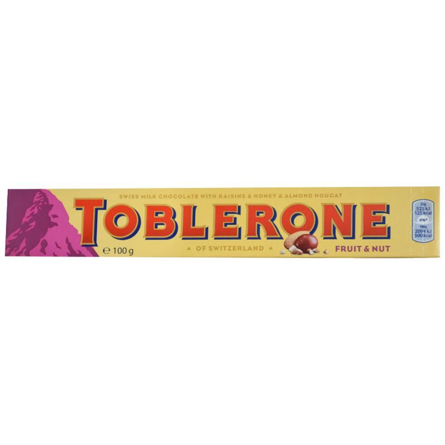 Toblerone Swiss Milk Chocolate With Raisins & Honey & Almond Nougat 100gm