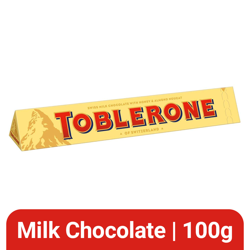 Toblerone Swiss Milk Chocolate With Honey & Almond Nougat 100gm