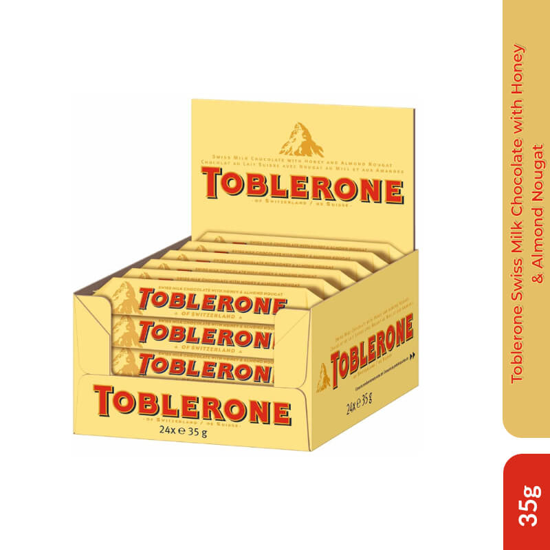 Toblerone Swiss Milk Chocolate With Honey & Almond Nougat 35gm
