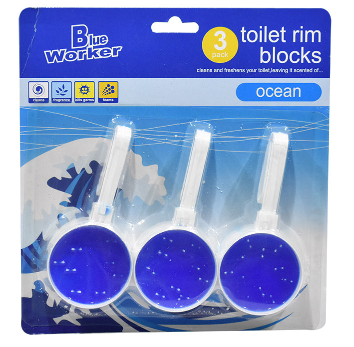 Blue Worker Toilet Rim Blocks 3s