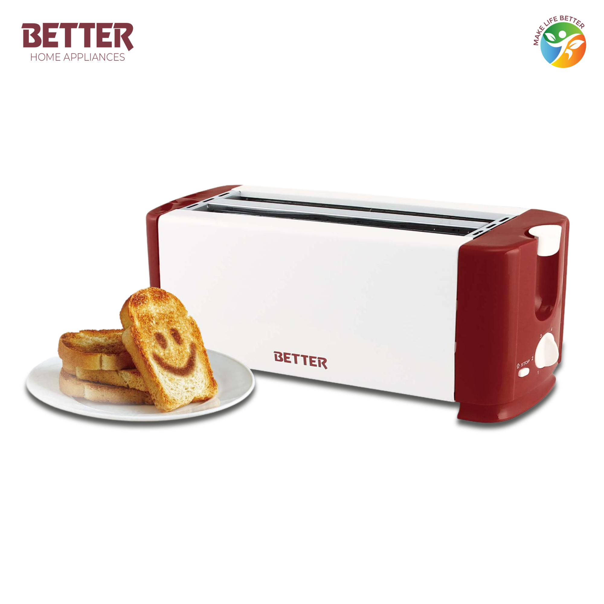 Better Toaster Butter 4 | 4-Slice Pop-up Bread Toaster