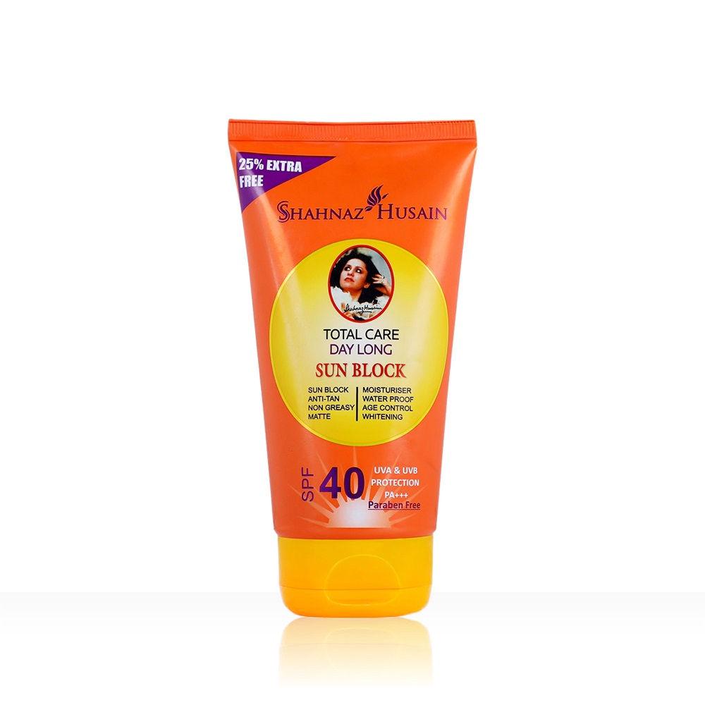 Shahnaz Husain Total Care Day Long Sun Block (SPF-40) - 80 GM + 20 GM FREE