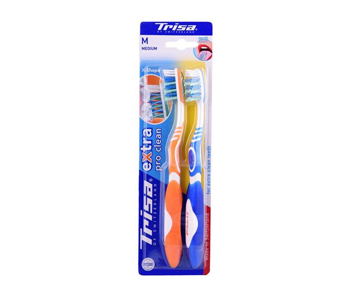 Trisa Extra Pro Clean Medium Toothbrush - Pack of 2