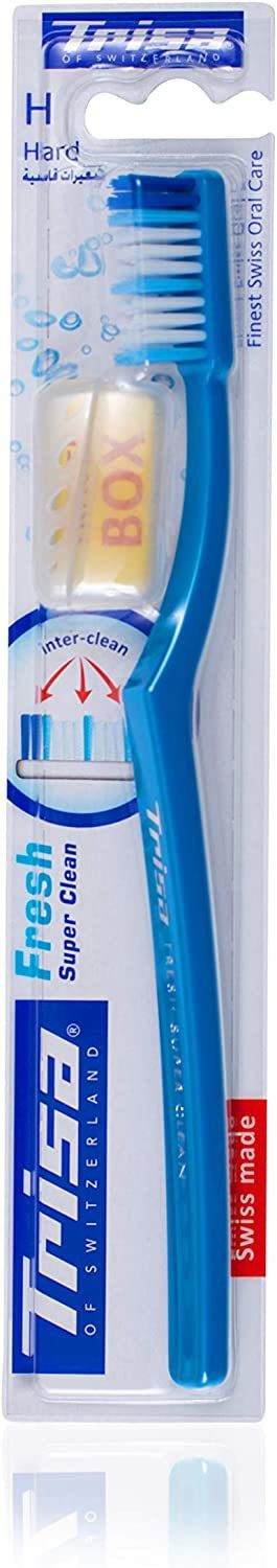 Trisa Fresh Super Clean Hard Toothbrush With Travel Cap Hard Toothbrush