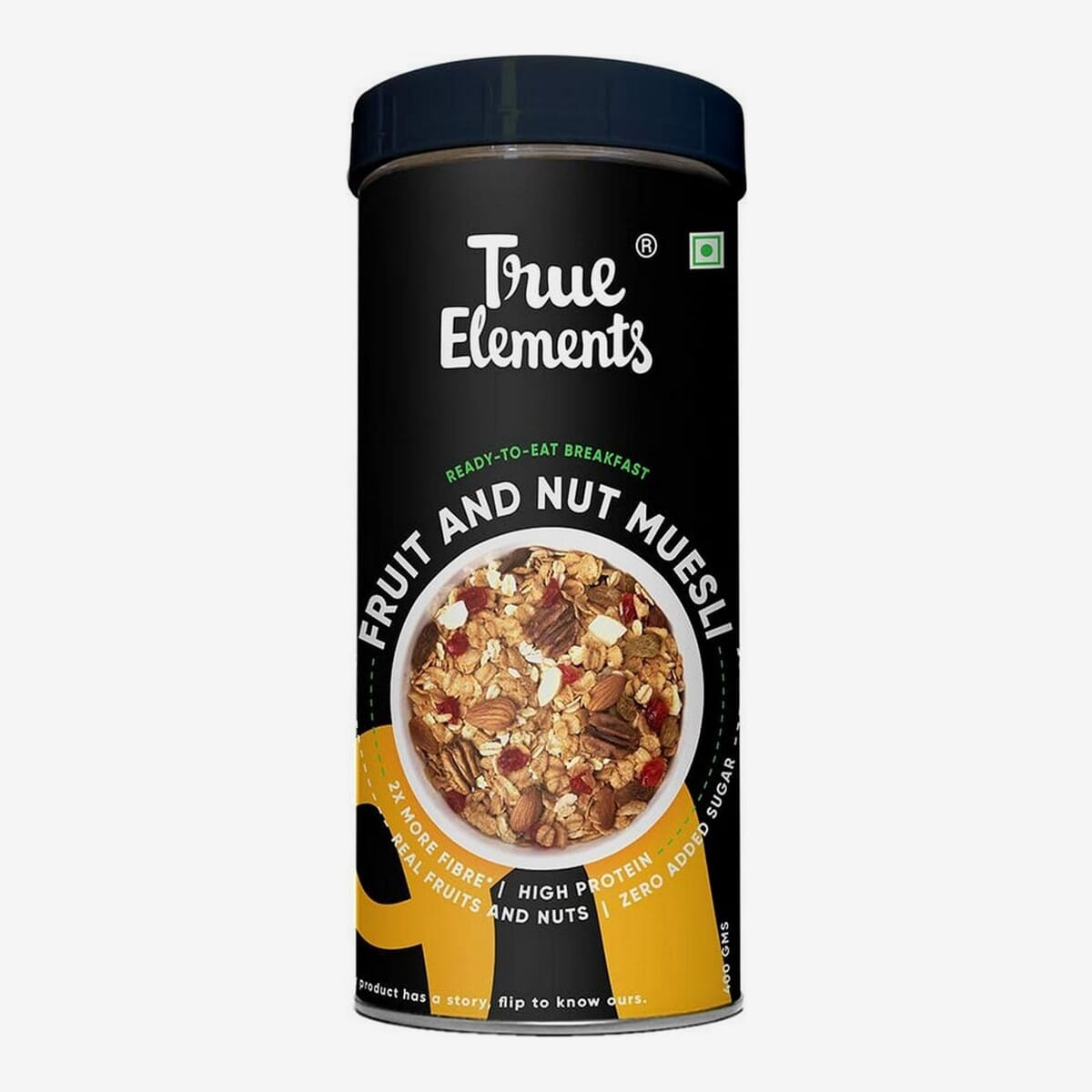 True Elements Muesli Fruit and Nuts 400g - 11g Clean Protein | Cereal for Breakfast | Protein Muesli | Healthy Food | 100% Wholegrain