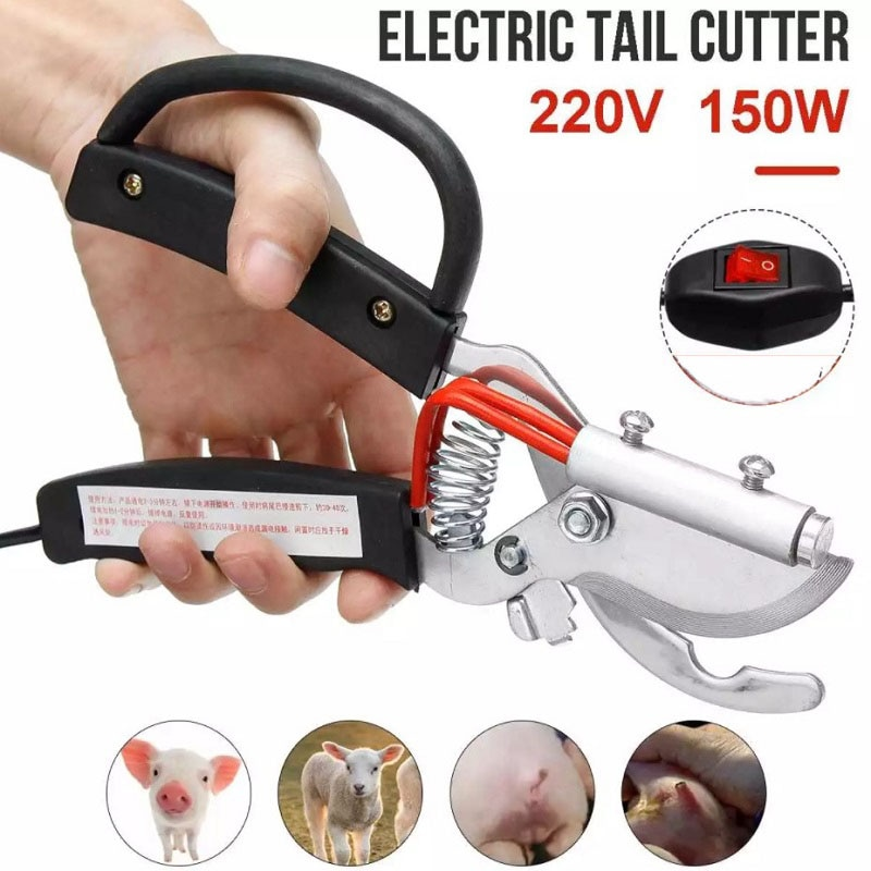 Electric Pig Tail Cutter Plier Heating Clamp Dock Piglet Tail Tools For Piglet Farming Supplies Bloodless 22cm Clamp